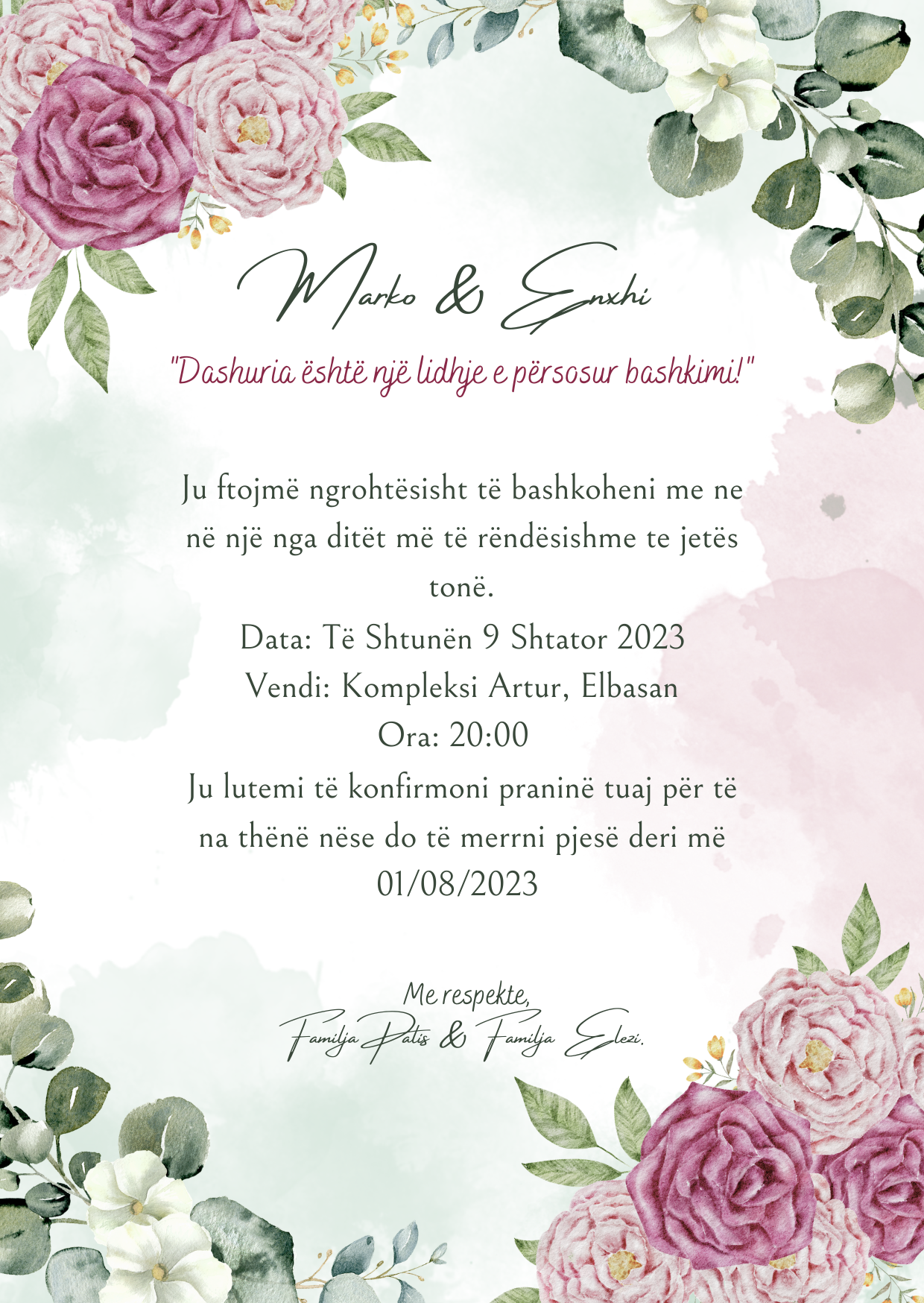 Wedding invitation design 1
